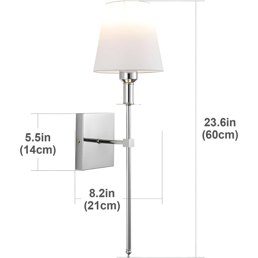 Brushed Brass Wall Sconces Set of 2 – Elegant Fabric Shade Wall Lights for Indoor Lighting