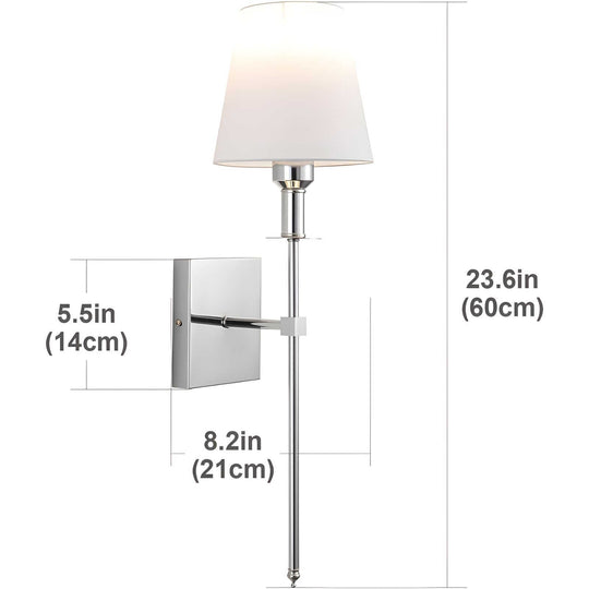 Brushed Brass Wall Sconces Set of 2 – Elegant Fabric Shade Wall Lights for Indoor Lighting