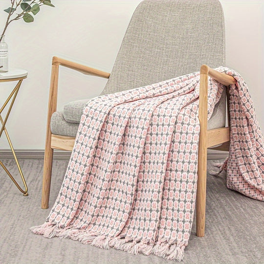 Bohemian Tassel Blanket - Soft Knitted Sofa Towel for Comfort & Stress Relief