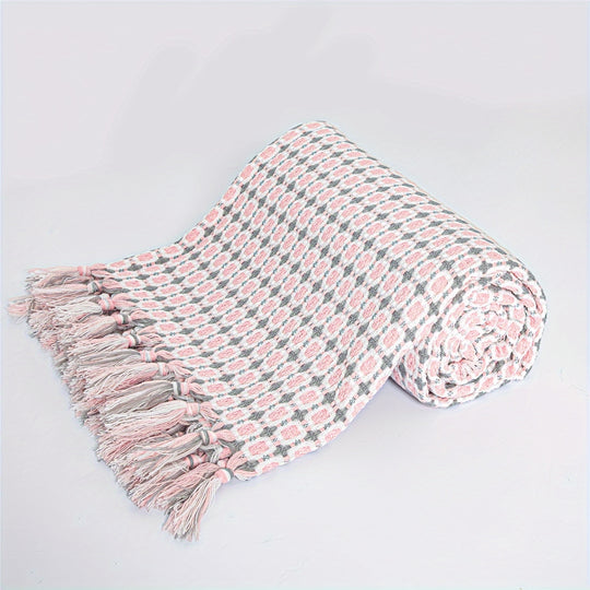 Bohemian Tassel Blanket - Soft Knitted Sofa Towel for Comfort & Stress Relief