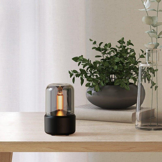 LED Aroma Diffuser Lamp with Candlelight Flame Effect – Electric Aromatherapy Diffuser for Essential Oils and Home Decor