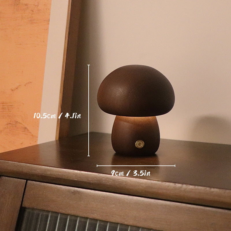 Variant image for Rechargeable Wooden Mushroom Table Lamp – Touch-Sensitive LED Bedside Lamp for Cozy Ambiance, Cordless and Eco-Friendly Design-2