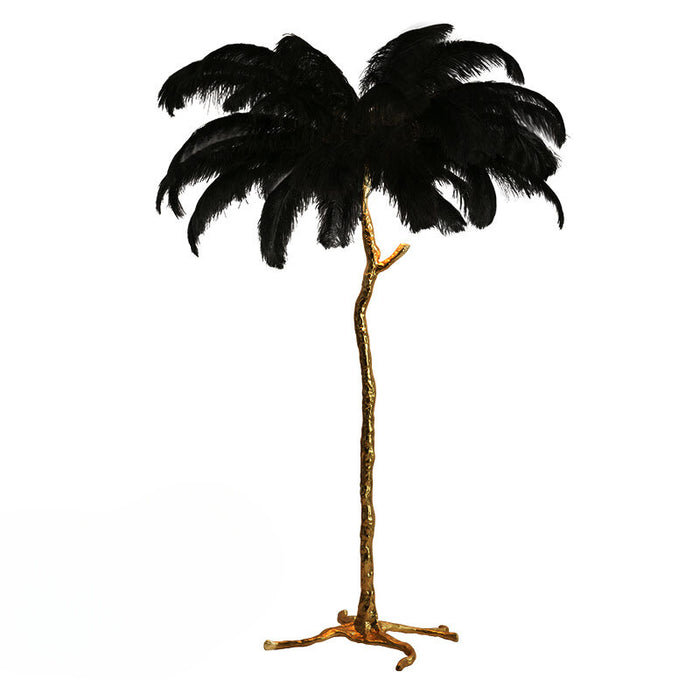 Luxury Gold Nordic Ostrich Feather Floor Lamp – Elegant & Stylish Lighting