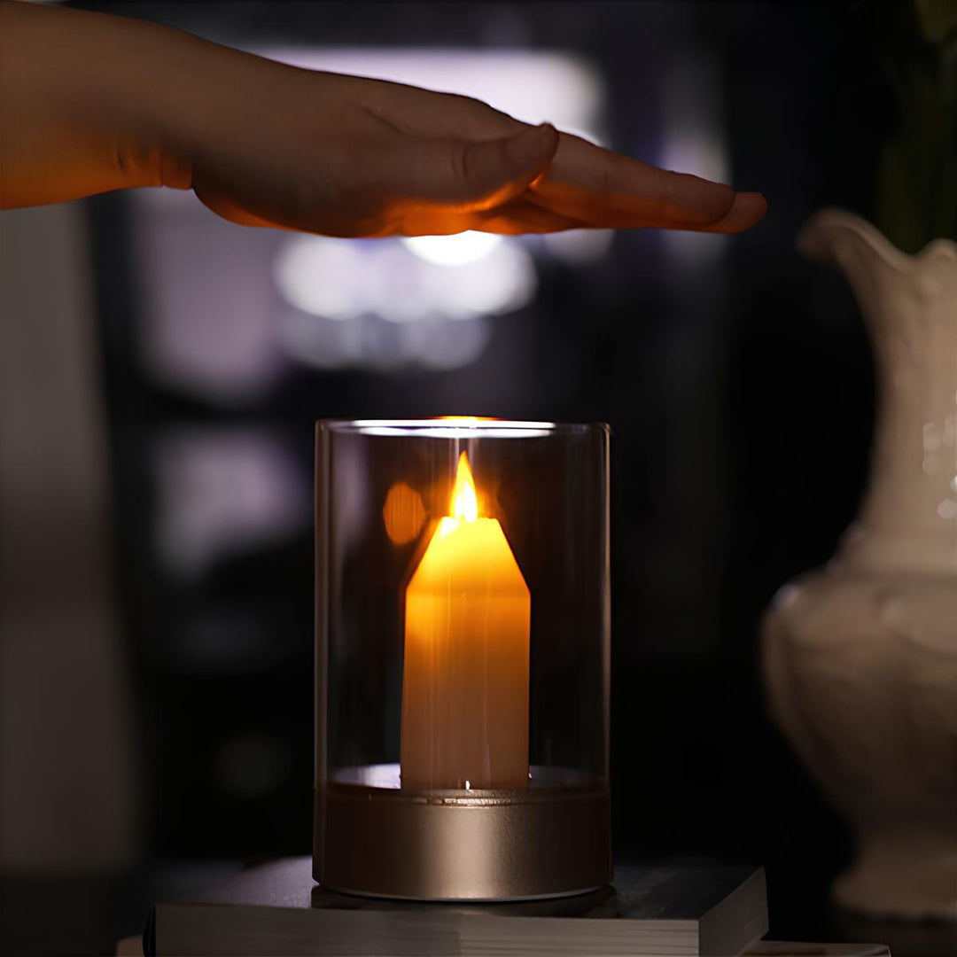 LED Candle Lamp with Hand Gesture Control – Warm White Flickering Light for Cozy Ambiance