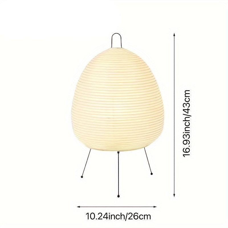 Japanese Rice Paper Table Lamp with Bamboo Frame – Elegant Ambient Lighting for Bedroom or Living Room