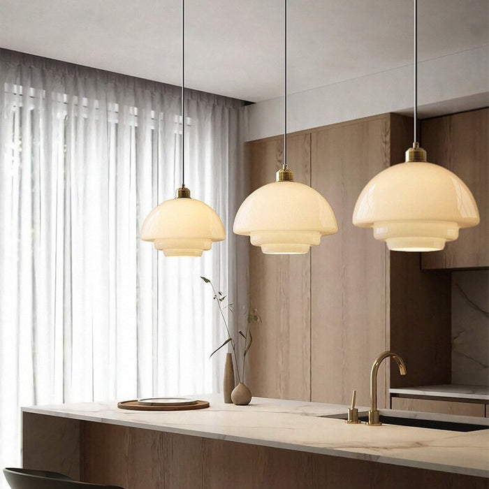 Elegant White Glass Pendant Light | Modern Minimalist Hanging Lamp