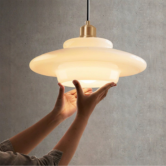 Elegant White Glass Pendant Light | Modern Minimalist Hanging Lamp
