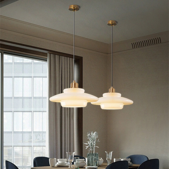 Elegant White Glass Pendant Light | Modern Minimalist Hanging Lamp