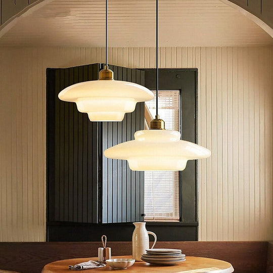 Elegant White Glass Pendant Light | Modern Minimalist Hanging Lamp
