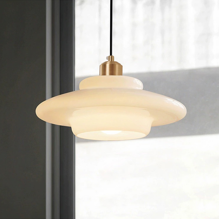 Elegant White Glass Pendant Light | Modern Minimalist Hanging Lamp