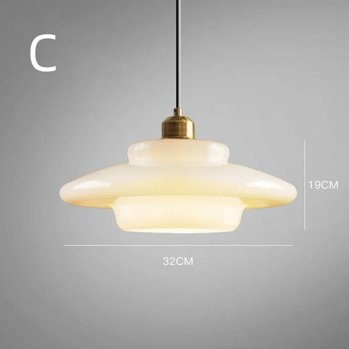 Elegant White Glass Pendant Light | Modern Minimalist Hanging Lamp