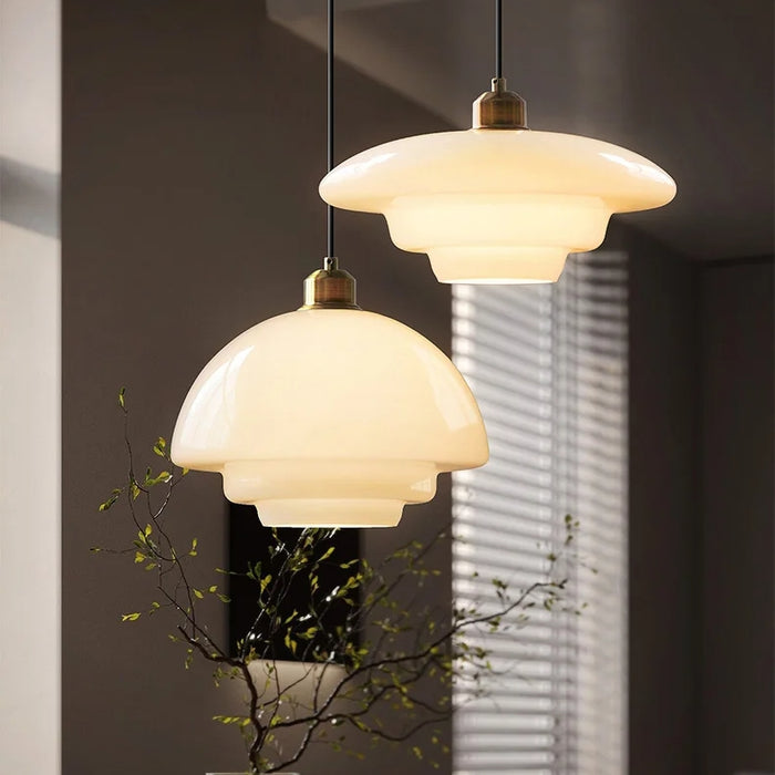 Elegant White Glass Pendant Light | Modern Minimalist Hanging Lamp