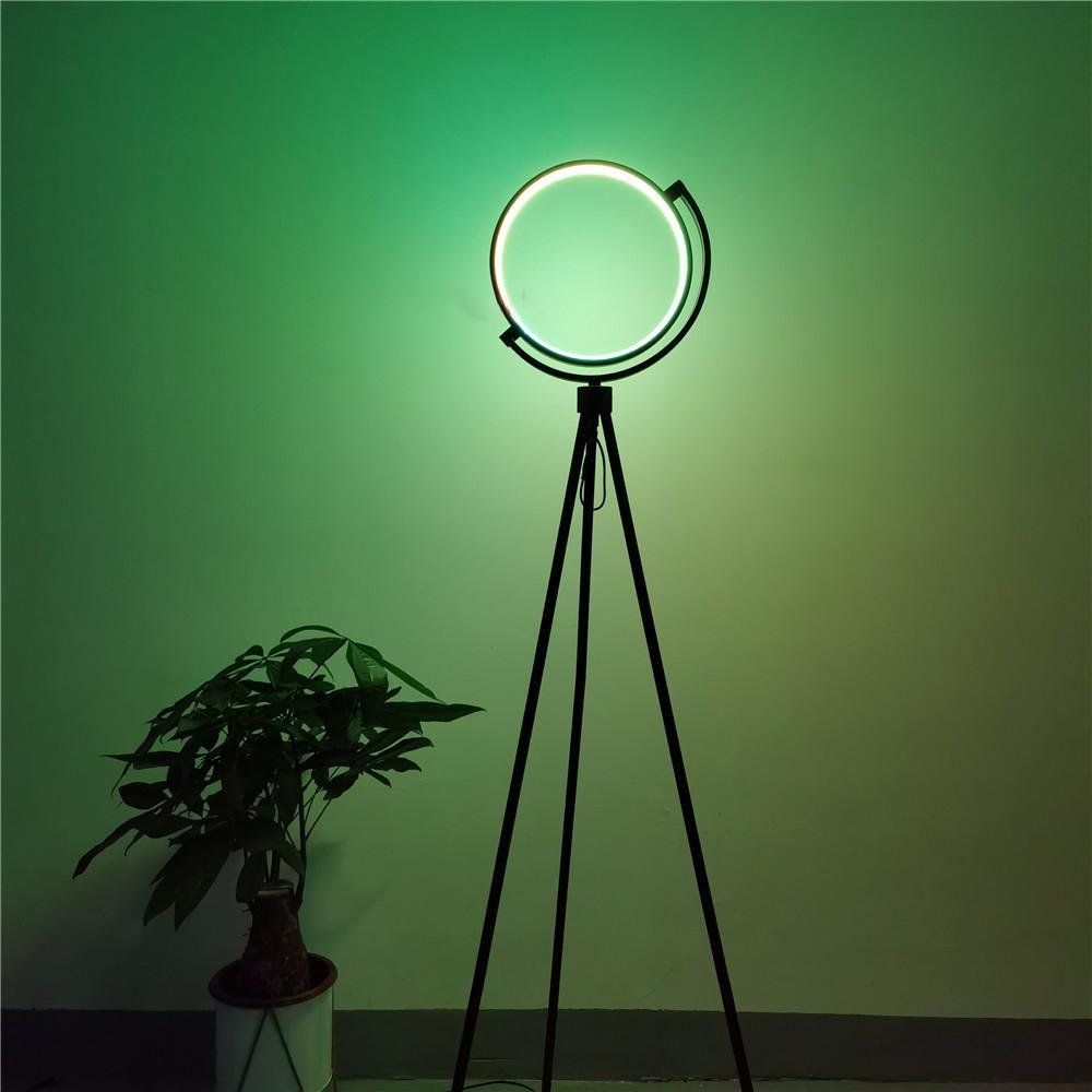 Modern Floor Lamp with Circular LED and Onyx Finish – Stylish Standing Lamp for Living Room and Office