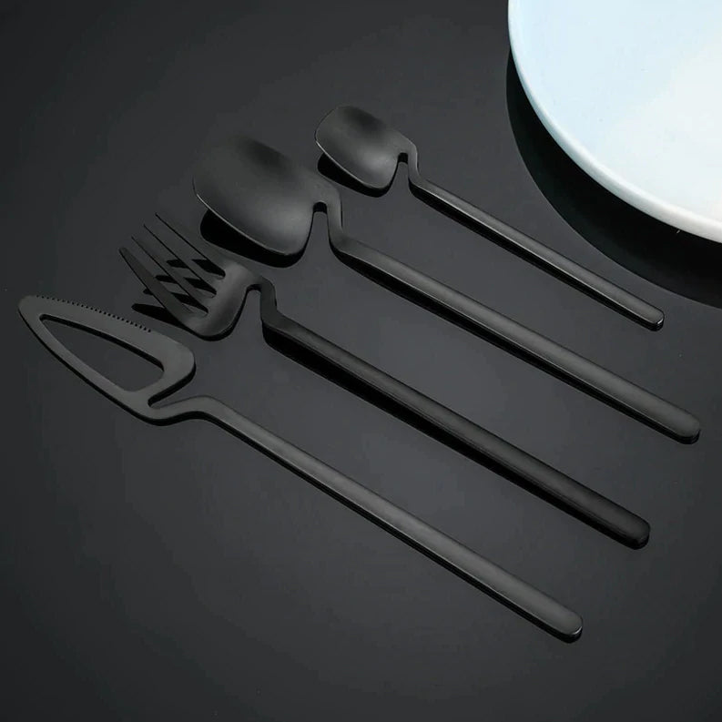 Variant image for Sculptural 16-Piece Cutlery Set with Hook Design – Elegant Stainless Steel Silverware Set for Dining-2