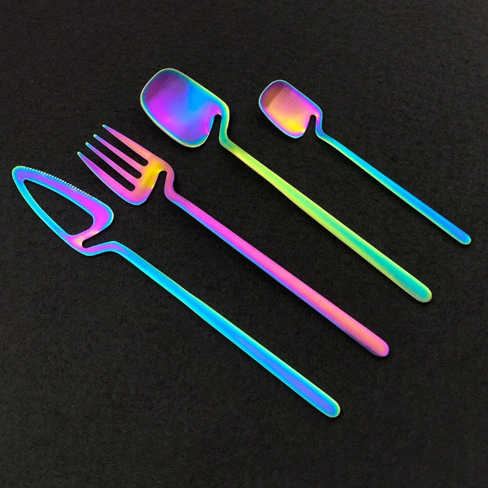 Sculptural 16-Piece Cutlery Set with Hook Design – Elegant Stainless Steel Silverware Set for Dining