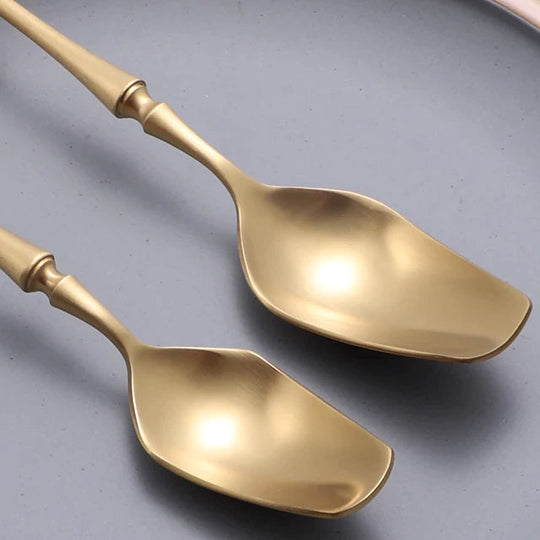 Elegant Matte Gold and Silver Cutlery Set - 16 or 32 Piece Stainless Steel Silverware Set for Stylish Dining