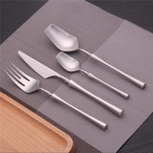 Elegant Matte Gold and Silver Cutlery Set - 16 or 32 Piece Stainless Steel Silverware Set for Stylish Dining