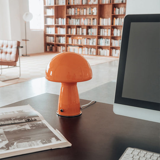 Elegant Glass Mushroom Table Lamp – Nature-Inspired Decorative Lighting for Home, 12 Height, Warm Glow, Indoor Use