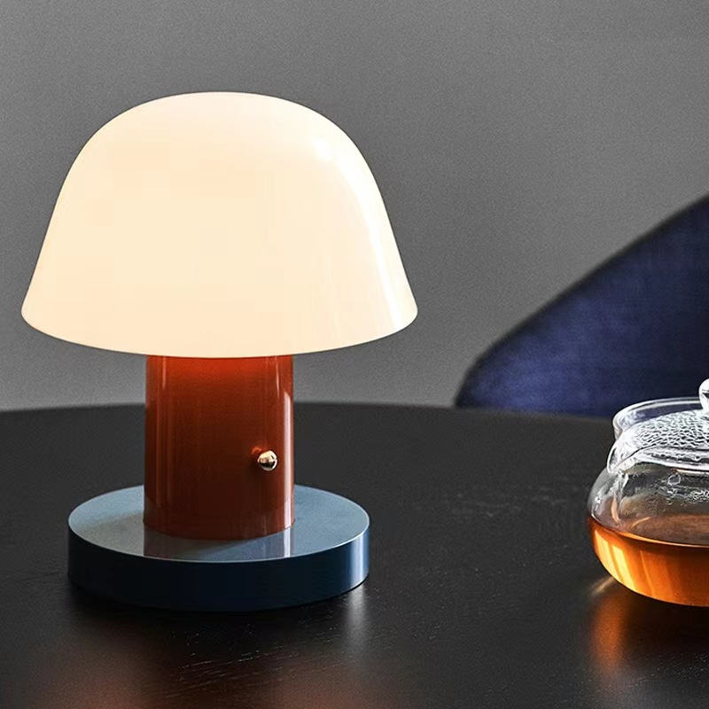 Whimsical Mushroom Table Lamp with Touch Control and Adjustable LED Brightness for Bedroom or Living Room