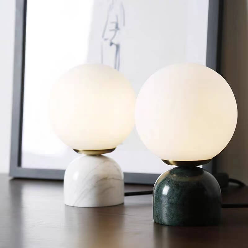 Elegant Minimalist Marble Table Lamp – Soft Lighting for Bedside, Desk, or Living Room