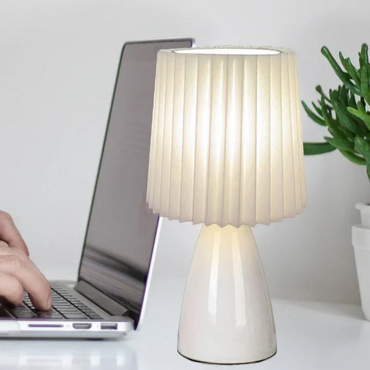 Ceramic LED Table Lamp with 3 Color Settings, Dimmable Brightness, USB-Powered – Stylish Bedside or Desk Lamp