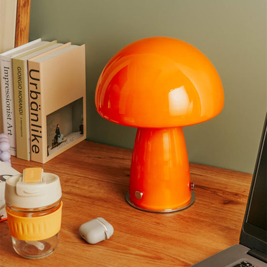 Elegant Glass Mushroom Table Lamp – Nature-Inspired Decorative Lighting for Home, 12 Height, Warm Glow, Indoor Use