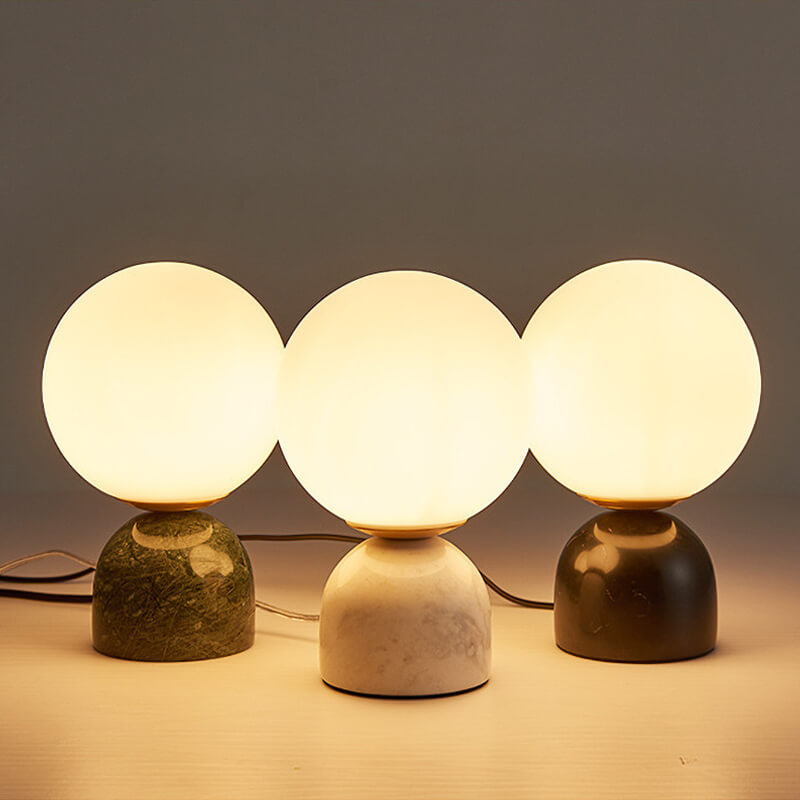 Elegant Minimalist Marble Table Lamp – Soft Lighting for Bedside, Desk, or Living Room