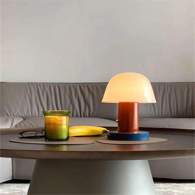 Whimsical Mushroom Table Lamp with Touch Control and Adjustable LED Brightness for Bedroom or Living Room