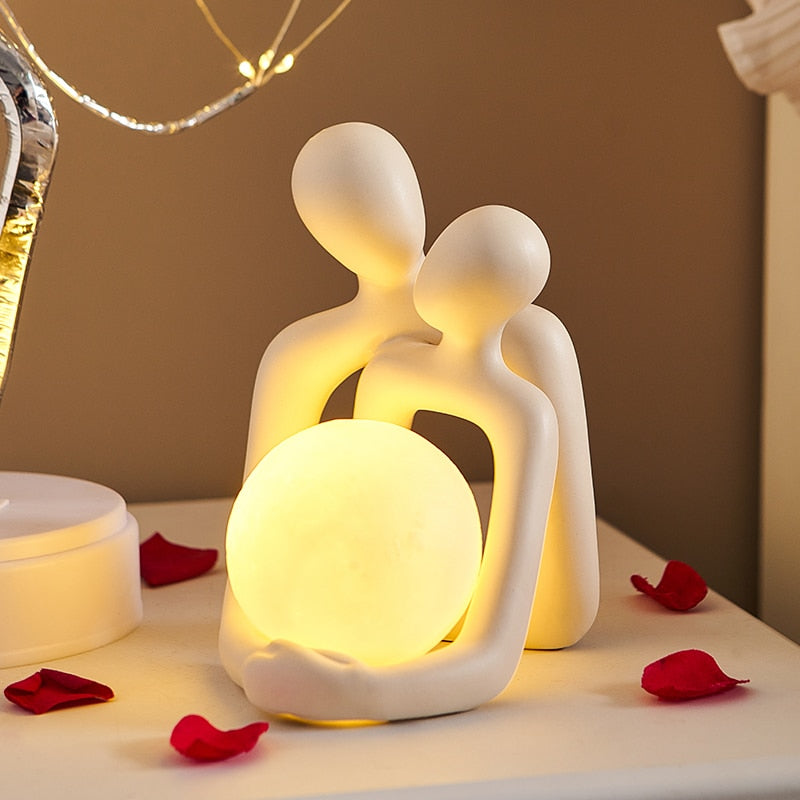 Variant image for Elegant Resin Table Lamp with Soothing LED Lights – 12-Inch Soft Amber Glow for Cozy Atmosphere-2