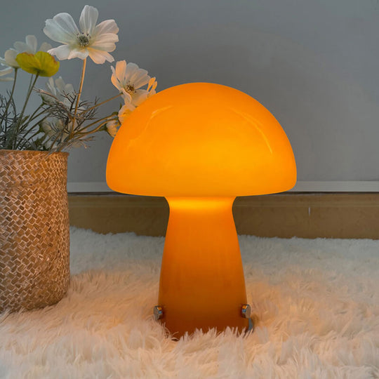 Elegant Glass Mushroom Table Lamp – Nature-Inspired Decorative Lighting for Home, 12 Height, Warm Glow, Indoor Use