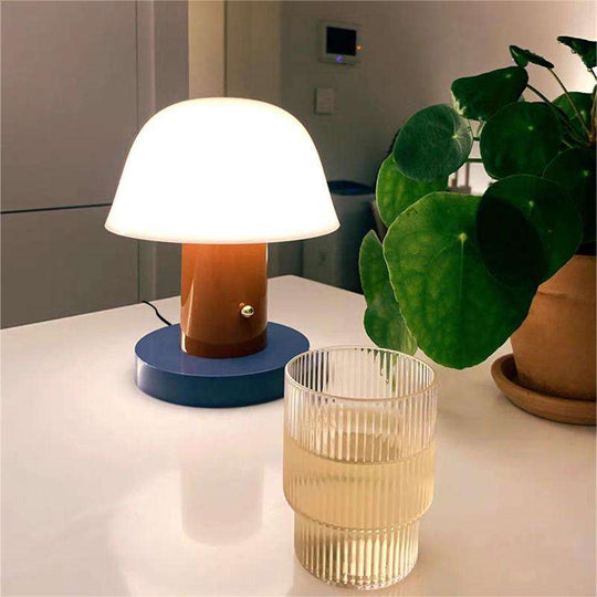 Whimsical Mushroom Table Lamp with Touch Control and Adjustable LED Brightness for Bedroom or Living Room