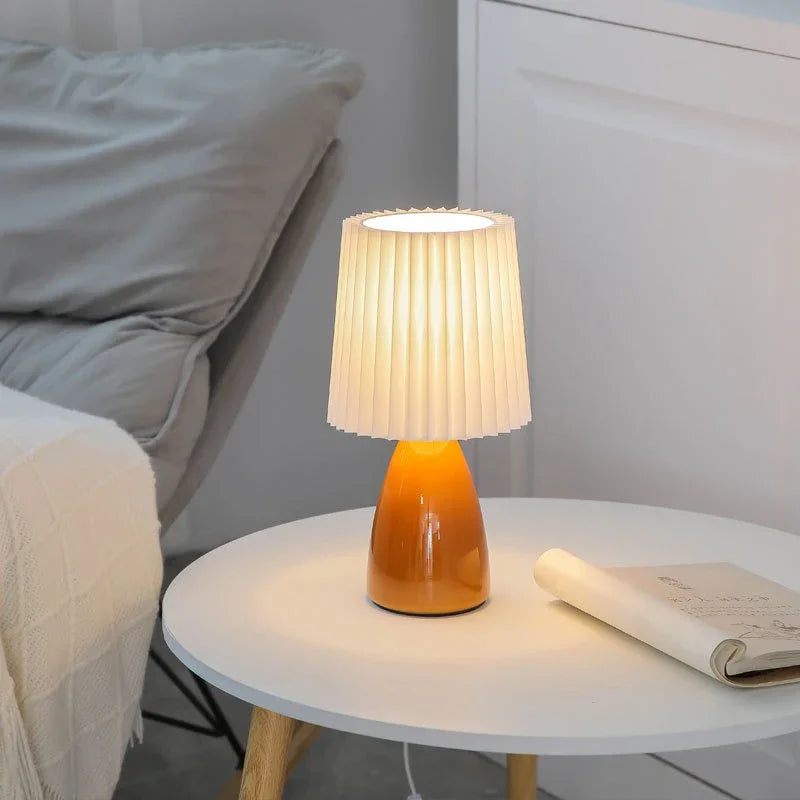 Ceramic LED Table Lamp with 3 Color Settings, Dimmable Brightness, USB-Powered – Stylish Bedside or Desk Lamp