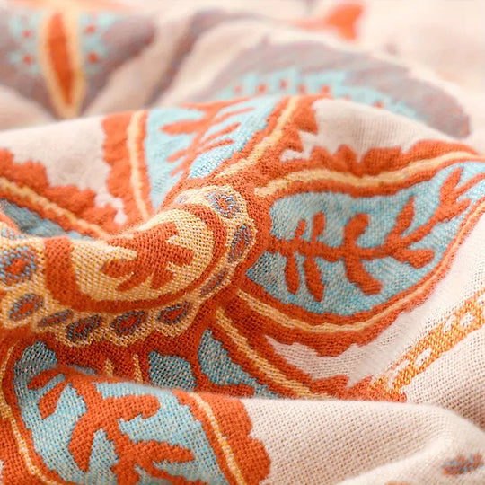 Rustic Floral Boho Blanket | Bohemian Charm | Soft and Breathable | Reversible