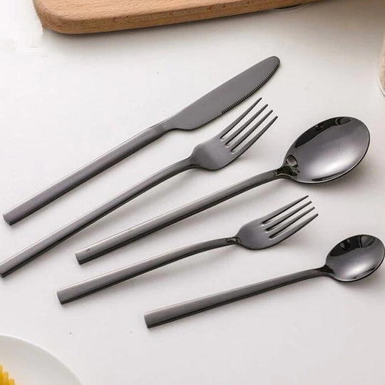 Variant image for 30-Piece Flatware Set for 6 – Premium Stainless Steel Cutlery Set in Gold, Black, Silver, and Rose Gold, Dishwasher Safe-3