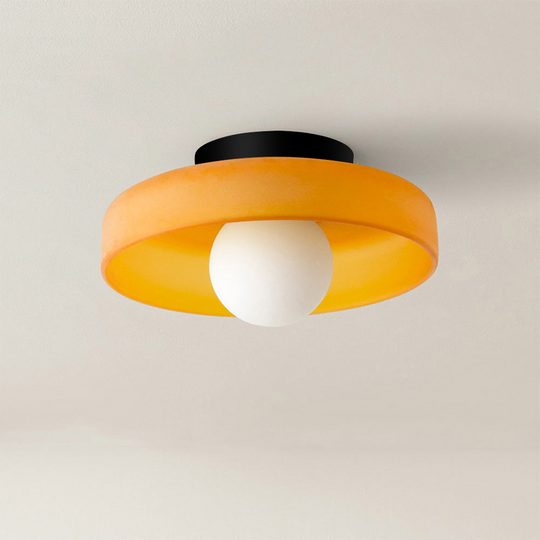 Modern Round Flush Mount Ceiling Light – Elegant Glass Fixture for Contemporary Interiors
