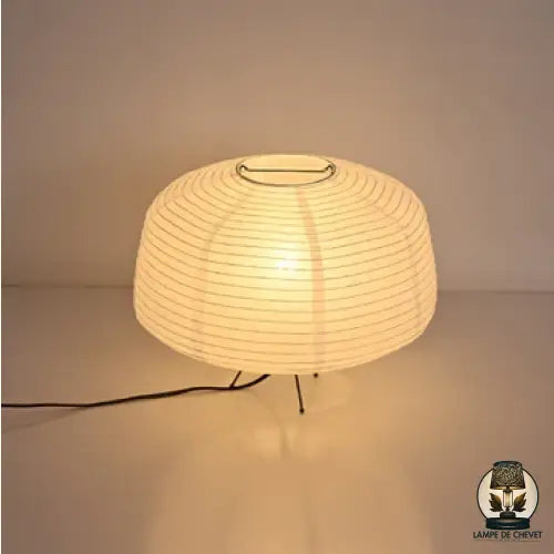 Japanse rijstpapier tafellamp met bamboe frame – elegante bedlamp of bureaulamp voor serene slaapkamerverlichting