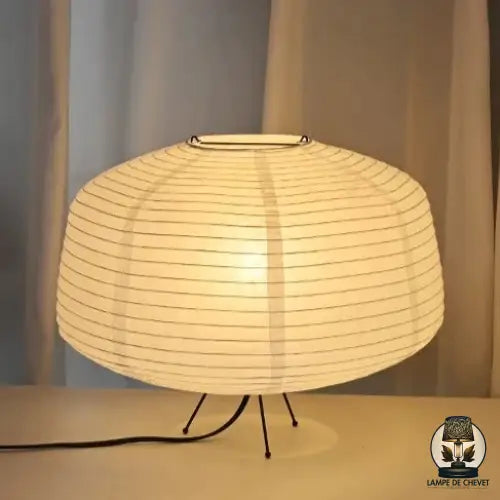 Japanse rijstpapier tafellamp met bamboe frame – elegante bedlamp of bureaulamp voor serene slaapkamerverlichting