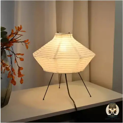 Japanese Rice Paper Table Lamp with Bamboo Frame – Elegant Minimalist Design for Bedroom or Living Room