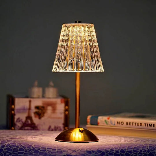 Variant image for Cordless Crystal Table Lamp – Elegant USB Rechargeable LED Bedside Lamp with Modern Metal and Acrylic Design-2