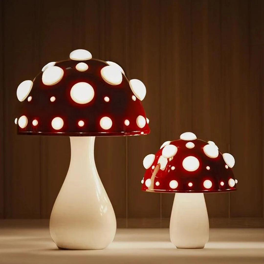 Modern Mushroom Table Lamp with Adjustable LED Lights – Corded and Cordless Options, Nature-Inspired Design