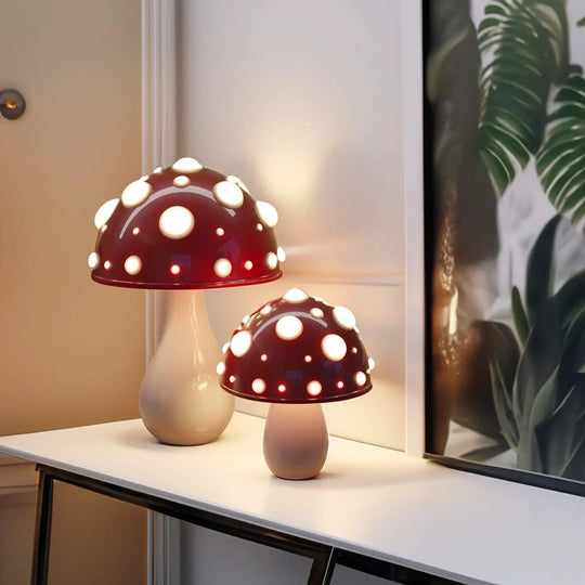 Modern Mushroom Table Lamp with Adjustable LED Lights – Corded and Cordless Options, Nature-Inspired Design