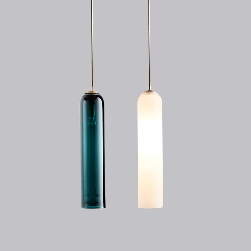 Variant image for Modern Glass Pendant Light in Pine Green and Matte White – Stylish Kitchen Pendant Lighting for Contemporary Home Decor-1