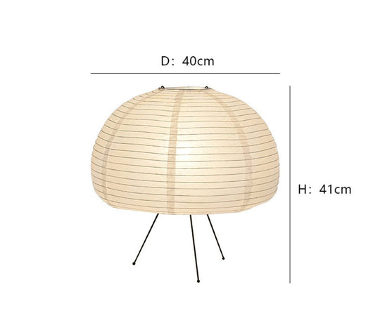 Lampe Globe Japonaise Artisanale avec Abat-jour en Papier Washi – Lampe de Table Écologique pour un Éclairage Domestique Serein