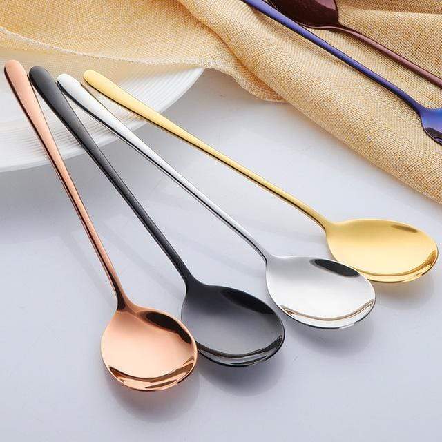 Elegant Plated Stainless Steel Spoon – Versatile Dining Utensil in Silver, Gold, Rose Gold, and Black
