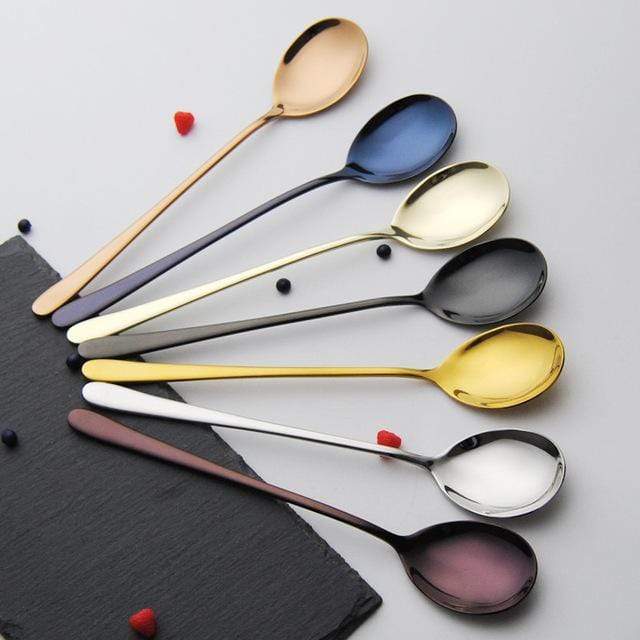 Elegant Plated Stainless Steel Spoon – Versatile Dining Utensil in Silver, Gold, Rose Gold, and Black