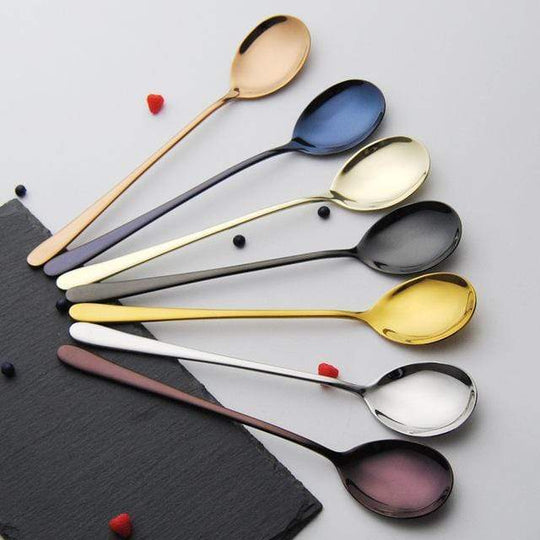 Elegant Plated Stainless Steel Spoon – Versatile Dining Utensil in Silver, Gold, Rose Gold, and Black