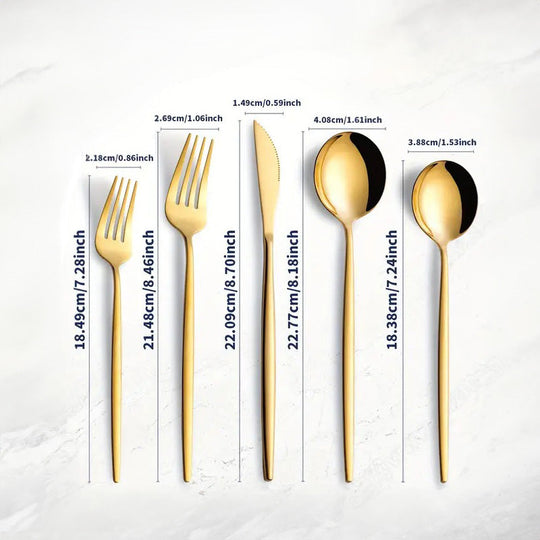 Elegant 20-Piece Cutlery Set with Knives, Forks, and Spoons – Stylish Silverware Set for Dining Occasions