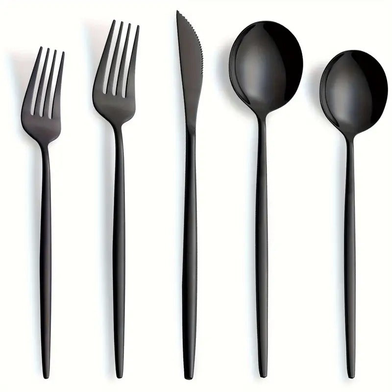 Elegant 20-Piece Cutlery Set with Knives, Forks, and Spoons – Stylish Silverware Set for Dining Occasions