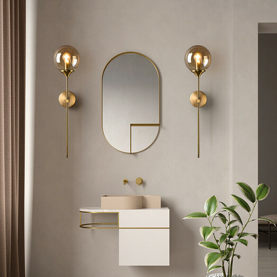 Celeste - Modern Gold Finish Glass Wall Sconce