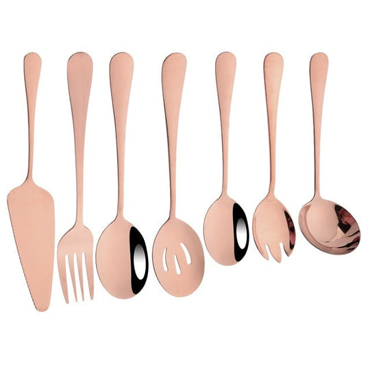 Variant image for Elegant 7-Piece Serving Utensil Set – Includes Serving Spoons, Tongs, and Salad Serving Utensils – 8-9 Inch Length-4